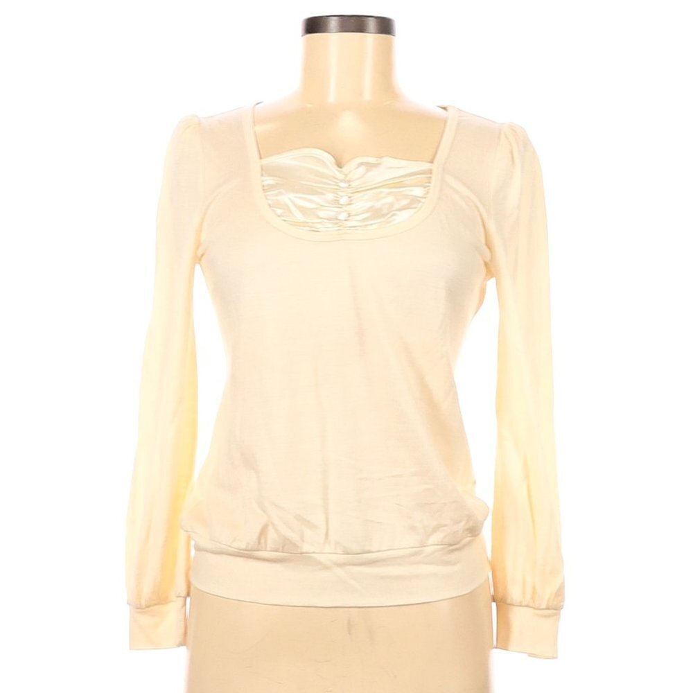 Ju's Ivory Wool Pullover Tee Shirt Medium